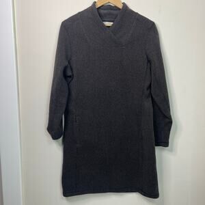 Woolrich Shawl Collar Warm Fleece Dress Size L  Brown/Black